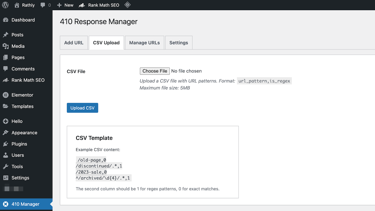 410 response manager wordpress plugin